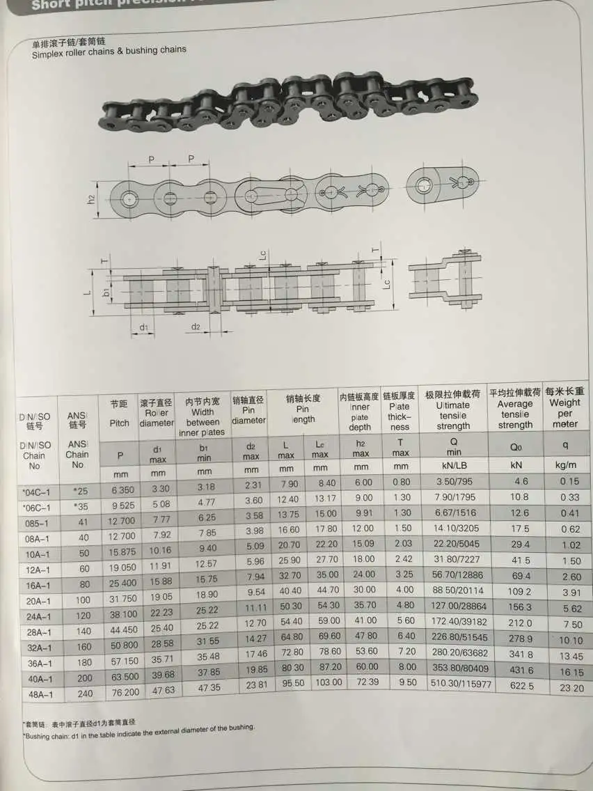 a Series Roller Chain (simplex)