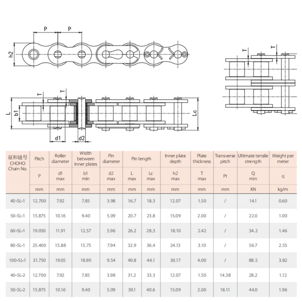 Stainless Steel Chains Maintenance Free Agricultural Machnery High Quality Durable Transmission Roller Chain