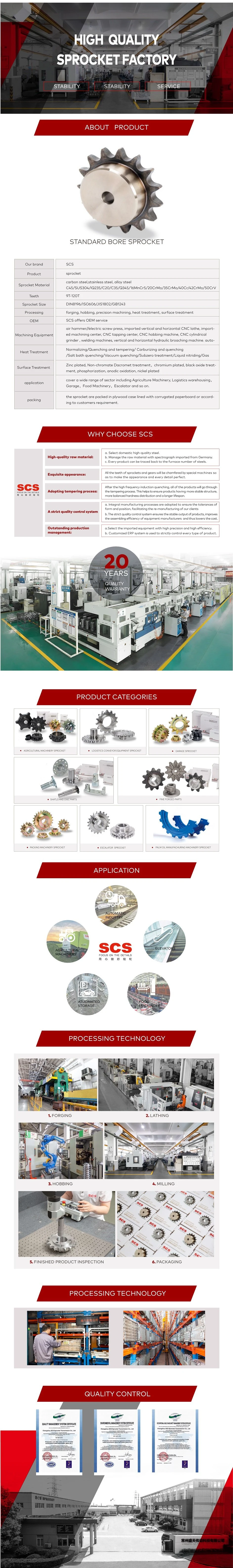 Professional Standard Sprocket Gear and Shaft in China